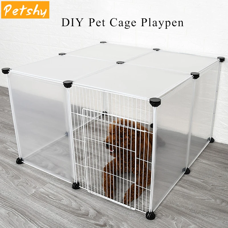 Petshy кошка собака клетка дом DIY анти-прыжки изоляции открытый Крытый большой кошки котенок щенок кролик животное забор ящик питомник