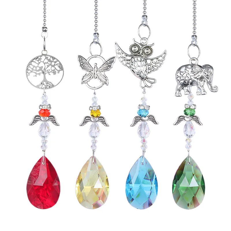 

H & D, 4 шт., Хрустальная Радуга, Ловец Солнца, фигурка животных, подвесное украшение для окна, домашний декор, праздничное украшение