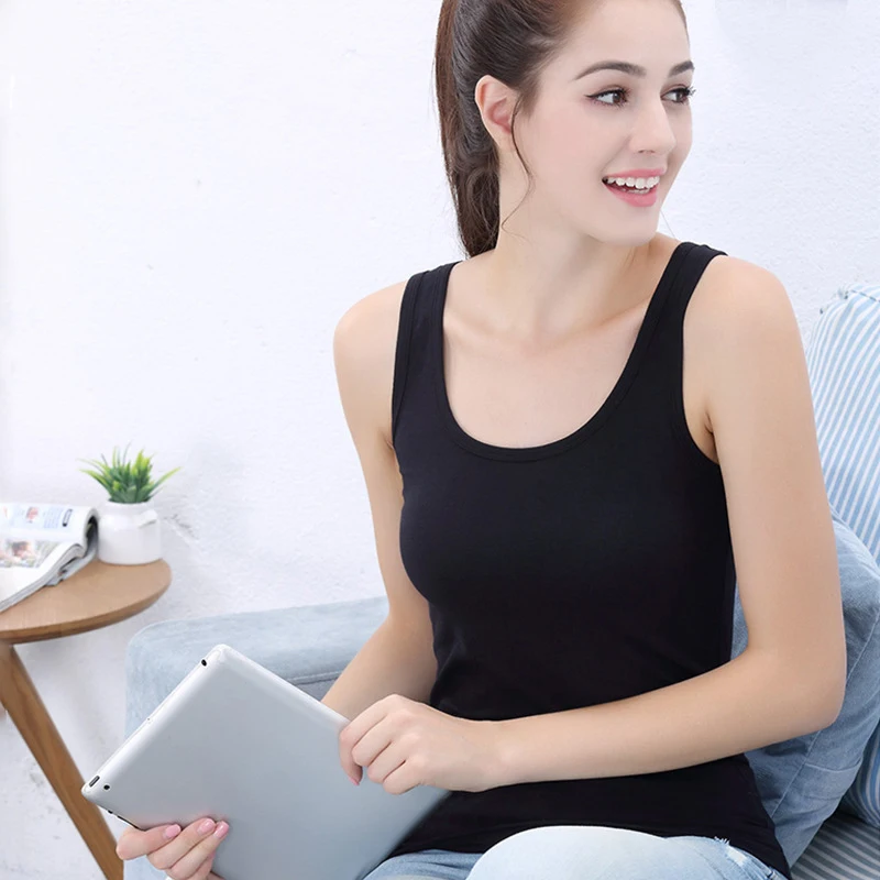 Женская майка из хлопчатобумажной ткани удобная дышащая спортивная женская