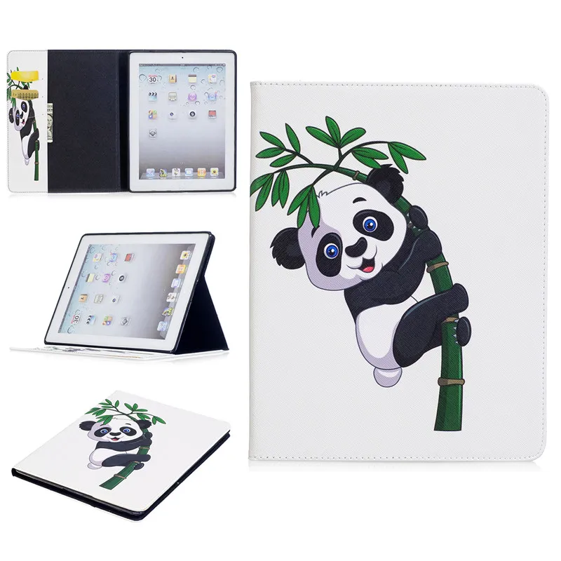 С мультипликационным принтом панда роспись для Apple iPad 2/3/4 чехол планшета из