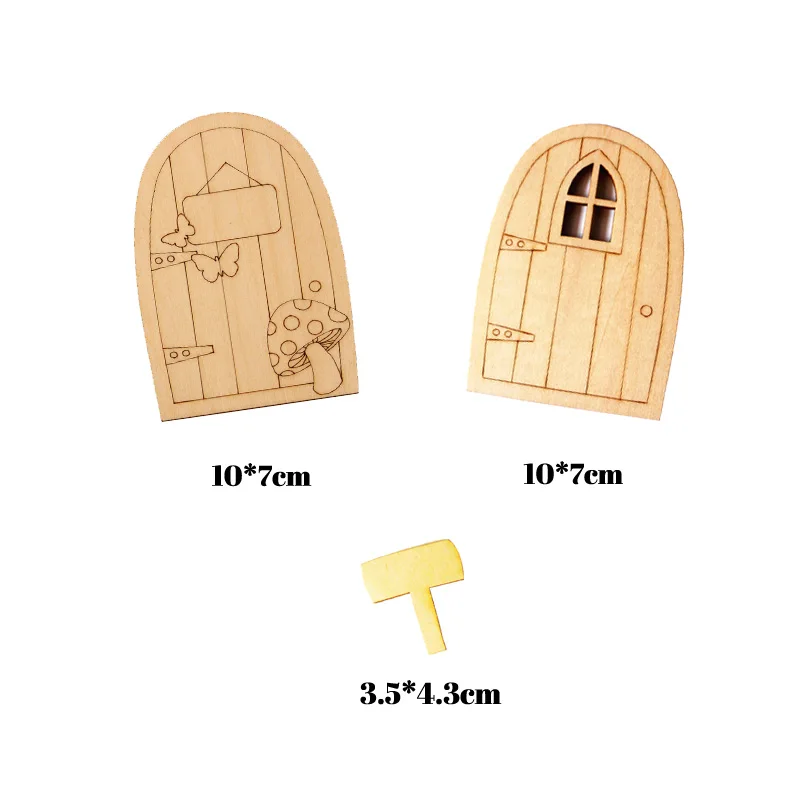 (10 шт./лот) деревянные миниатюрные сказочные садовые вывески Fab для дверей Elf
