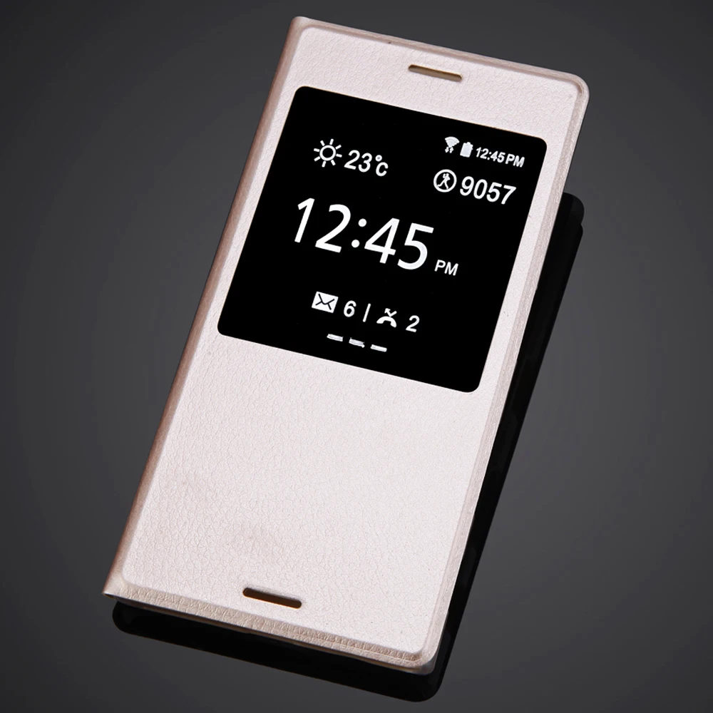 Роскошный чехол книжка с окошком для экрана защитный Кобура флип из