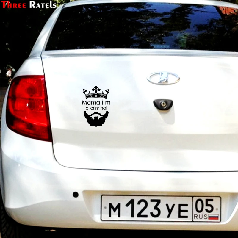 Three Ratels TZ-1979# 12x18см Мама я преступник наклейки на авто машину наклейка для