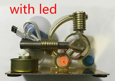 1 engine with led Двигатель Стирлинга, баланс двигателя, модель двигателя, тепловая Паровая, образование, DIY Модель, игрушка, подарок для детей, ремесло, орнамент, открытие, генератор - Цвет: 1 engine with led