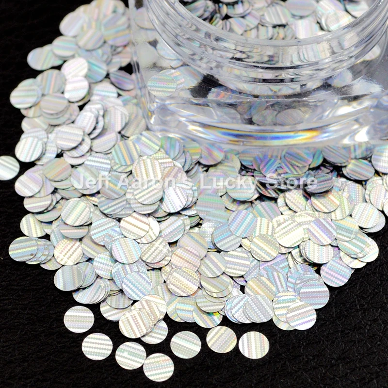 

2 Pots Silver Laser Stripes Round Glitter Nail Sequins Decals Beauty Manicure Nails Art Decoration Accessories Tools 3MM 2MM 1MM