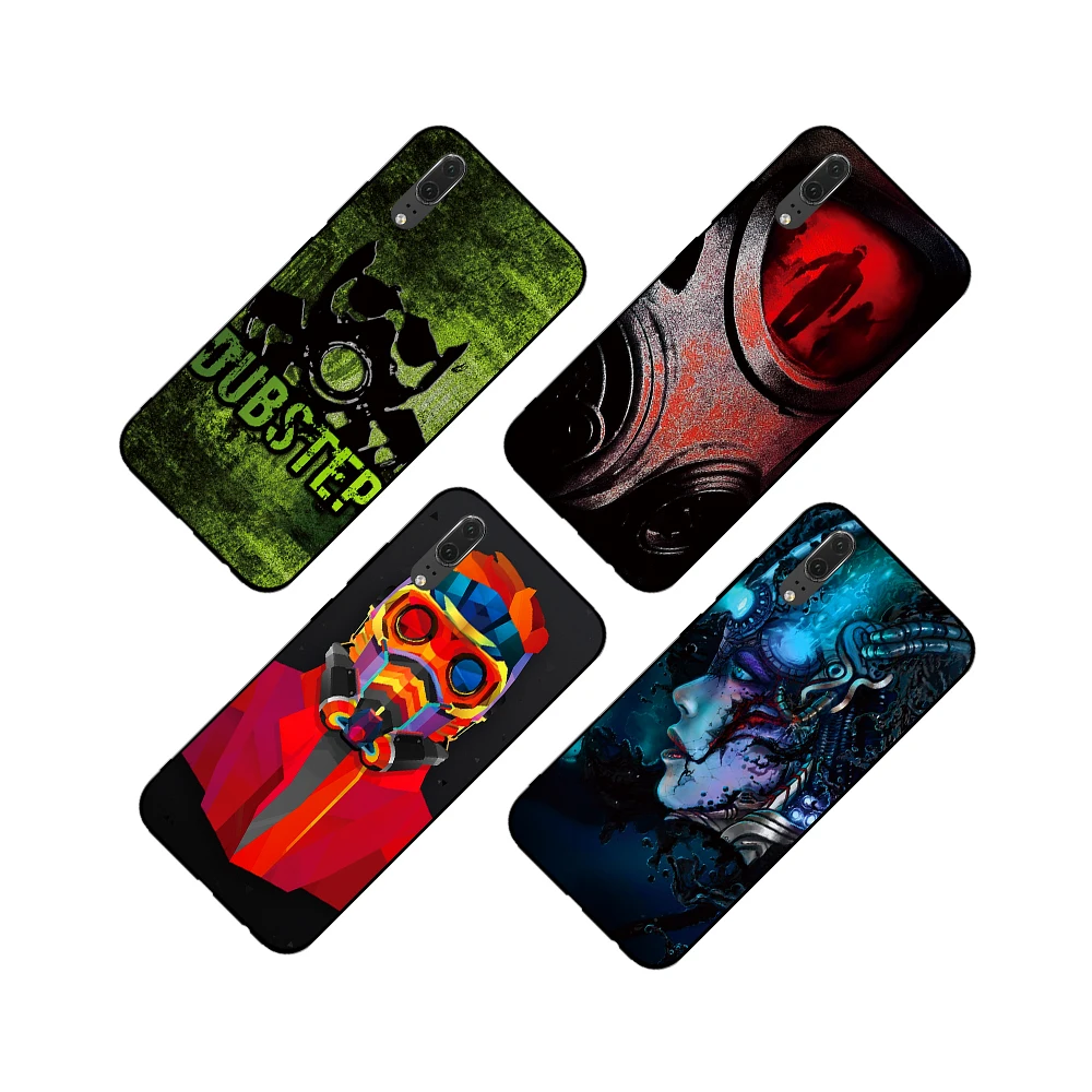 Dubstep противогаз для Huawei P8 P9 P10 P20 P30 Lite Pro P Smart 2016 2019 TPU Мягкий силикон|Чехлы-накладки|