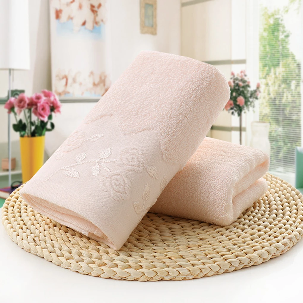 Новинка Лидер продаж однотонное Мягкое хлопковое полотенце с вышитым цветком