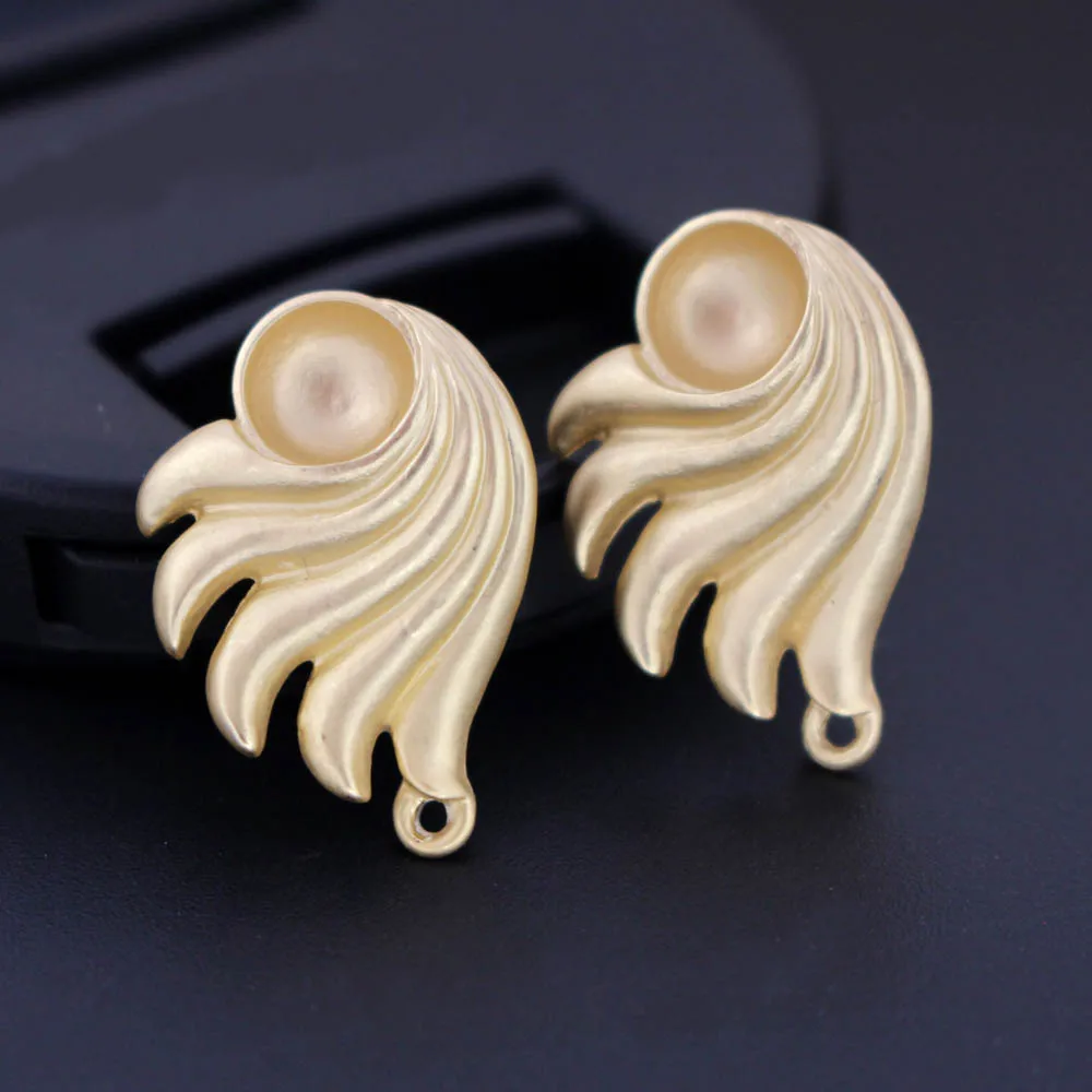 Серьги соединители для сережек Linker вешалка крылья матовые золотые Серебристые