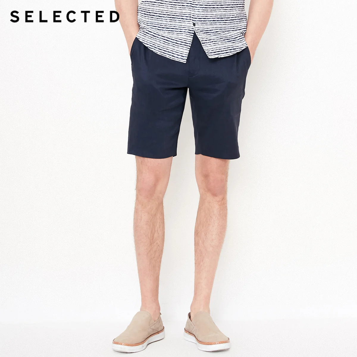 SELECTED Line hidden placket leisure shorts S|4182SN508 | Мужская одежда