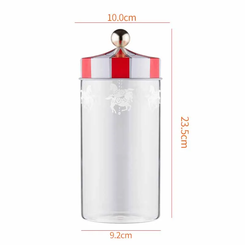 New Arrival Sale Nordic Merry-go-round Glass Sealed Pot-coffee Food For Grain Storage Box Kitchen Containers Container - Цвет: L