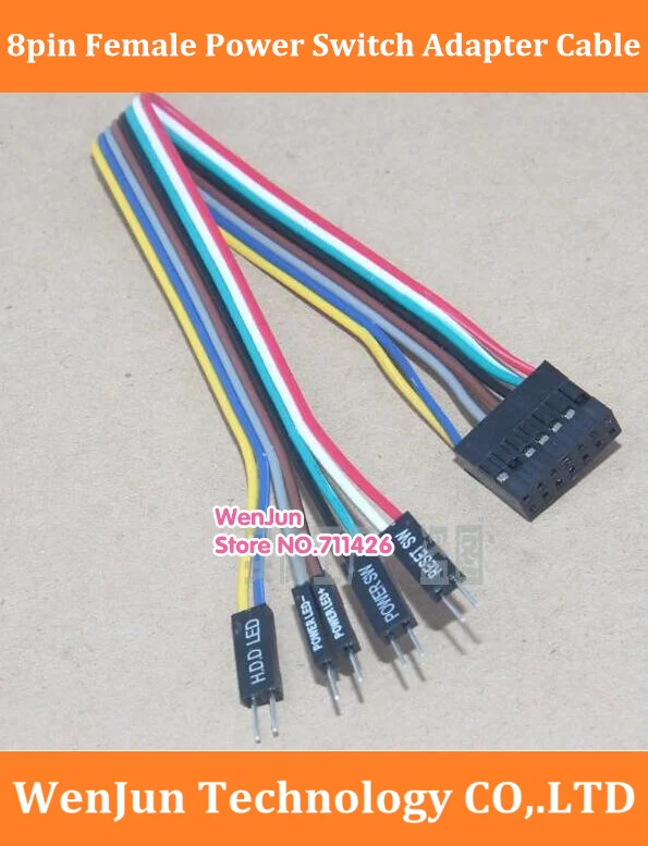 Цветной 24awg провод 8Pin FemalePower Switch DuPont Кабель адаптер для материнской платы Lenovo к ПК