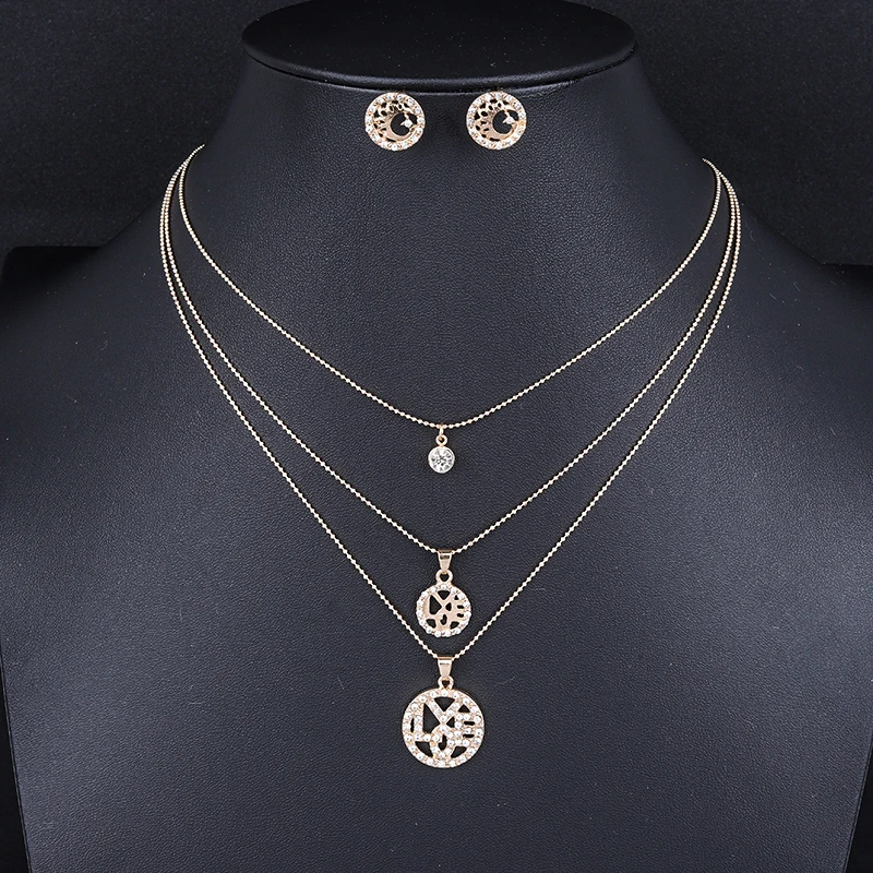 Регулируемые Серебряные наборы ювелирных изделий 3 шт./компл. винтажная подвеска