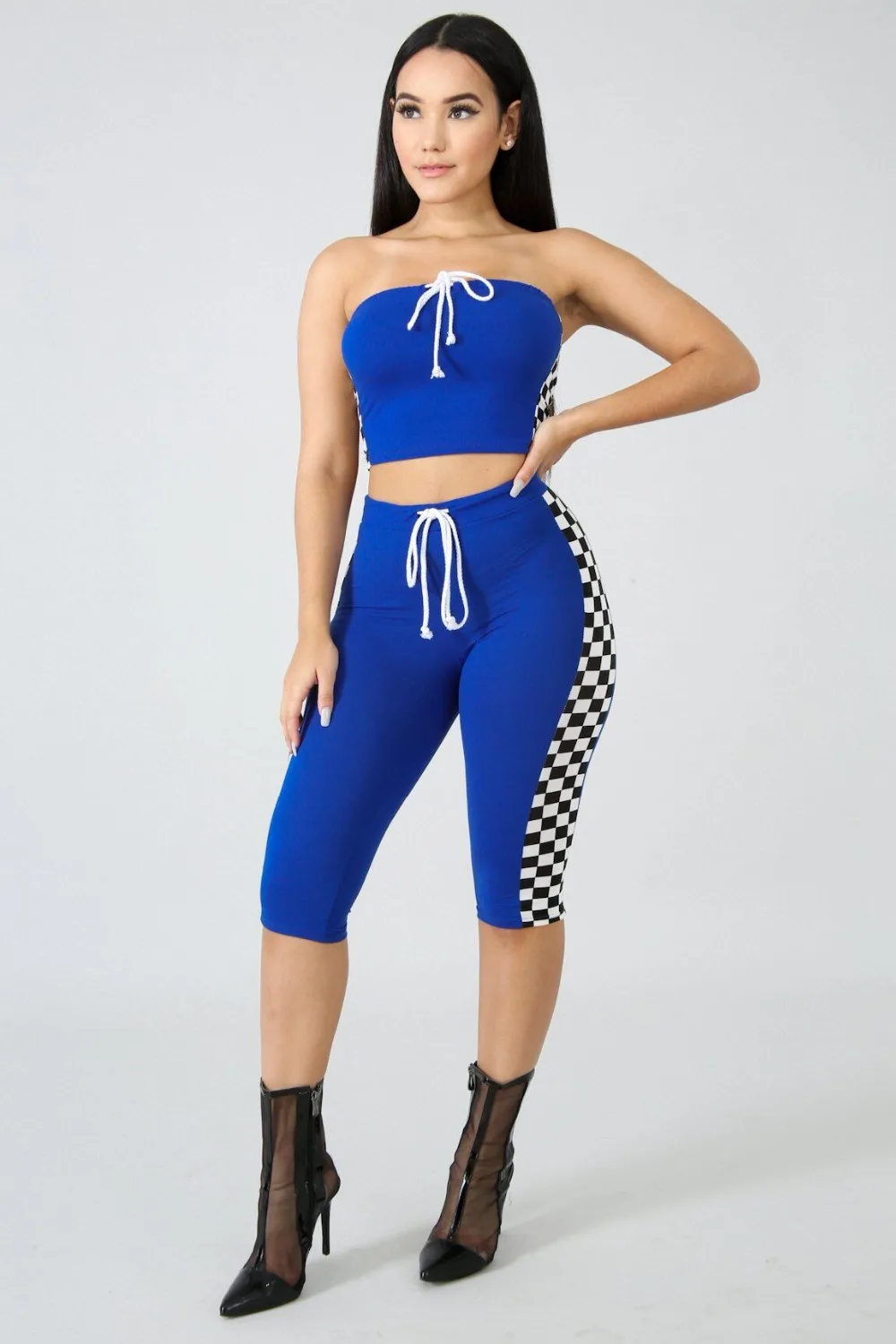 Летний черный сексуальный комплект из двух предметов с открытыми плечами