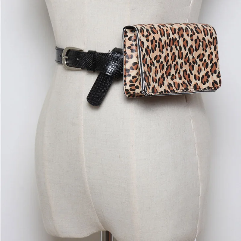 Leopard pattern CICICUFF Для женщин поясная сумка из искусственной кожи поясная змеиной Фанни пакеты падения пояса пляж Hip сумки Сумки PU небольшой телефон Fanny Pack - Цвет: Leopard pattern