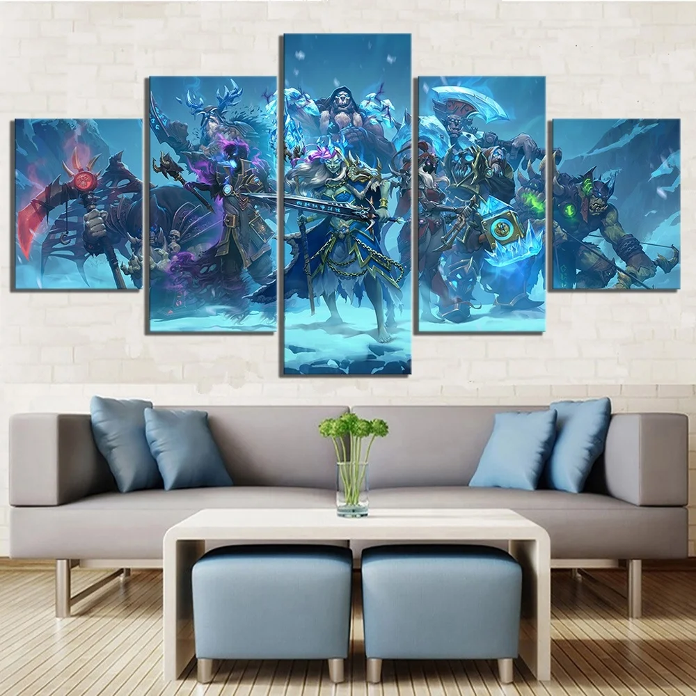 5 шт. игровой постер World of Warcraft Heros художественные HD настенные картины для гостиной