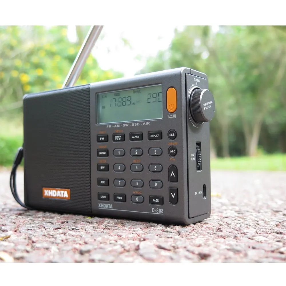 XHDATA D-808 Портативный цифровой радиоприемник FM стерео/SW/MW/LW SSB воздуха RDS мульти радиодиапазоне Динамик С ЖК-дисплей Дисплей будильник
