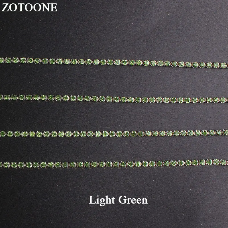 ZOTOONE SS10 светильник зеленые Стразы для ногтей цепочка искусственные кристаллы