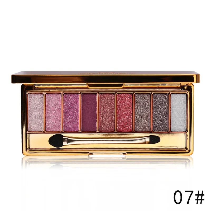 07 Professional Makeup Eyeshadow Palette 9 Color Dazzle Bright Eye Shadow Maquillage Makeup Shine Smoky Palette Make Up - Цвет: 07