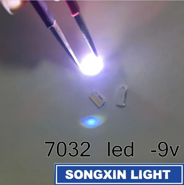 50 шт./лот SAMSUNG 7032 SMD светодиодная бусины холодный белый 1 Вт 350mA 9V для ТВ/ЖК дисплей