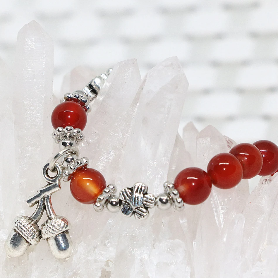 Женское Ювелирное Украшение с красным Сердолик из натурального камня диаметром 6