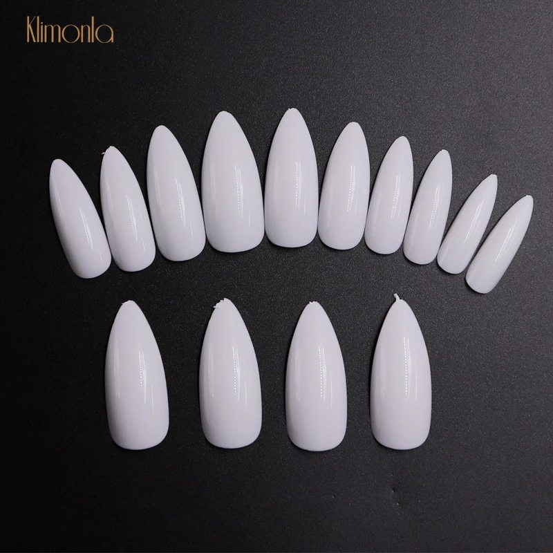 

500pcs/pack Long False Nail Tips Clear/ Natural/ White Stiletto Fake Nails Full Cover Press On Fingernails DIY Manicure Decals