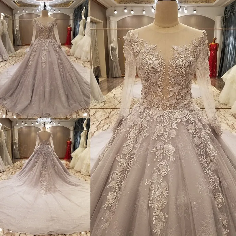2017 Backlake 100% Real Photos A-Line Beading Appliques Lace Bridal Gowns Chapel Train Wedding Dresses Vestido de Noiva | Свадьбы и