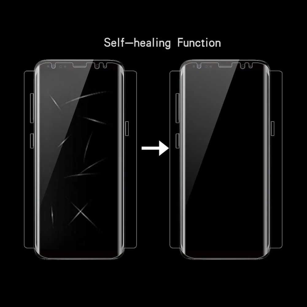 Защитная пленка для Samsung A8/ S9 8/ plus/ A8plus Note 8 полностью закрывающая экран нано ТПУ