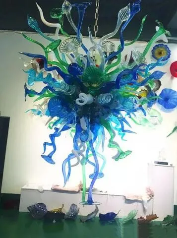 

Special Flower Chandelier Modern Hand Blown Glass American Chandelier Energy Saving Light Source