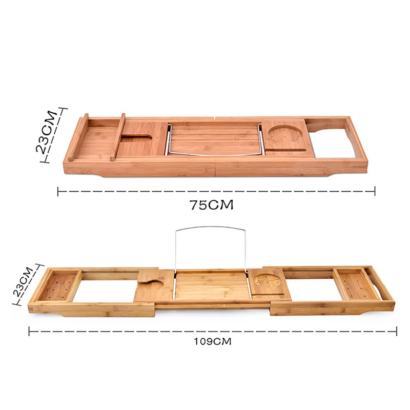 Волшебная бамбуковая полка для ванной многофункциональная телескопическая