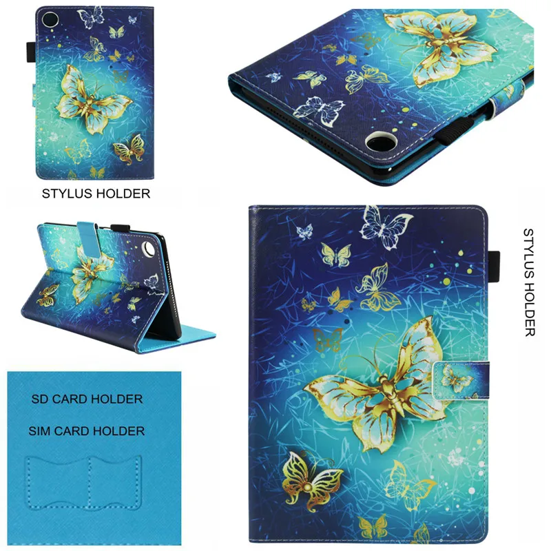 Модный магнитный складной чехол подставка из искусственной кожи с принтом для