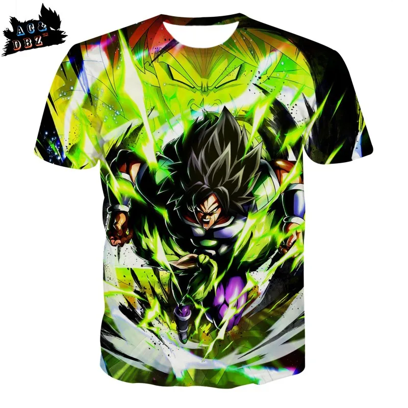 AC & DBZ/Новая мужская повседневная футболка с рисунком Аниме Супер сайян броли