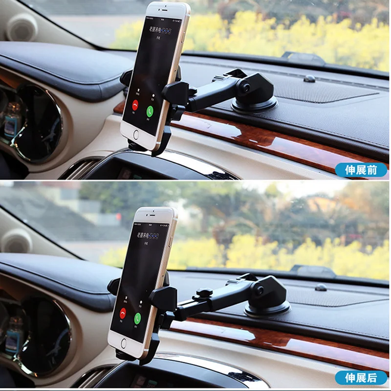 Универсальный автомобильный держатель для телефона на присоске с креплением
