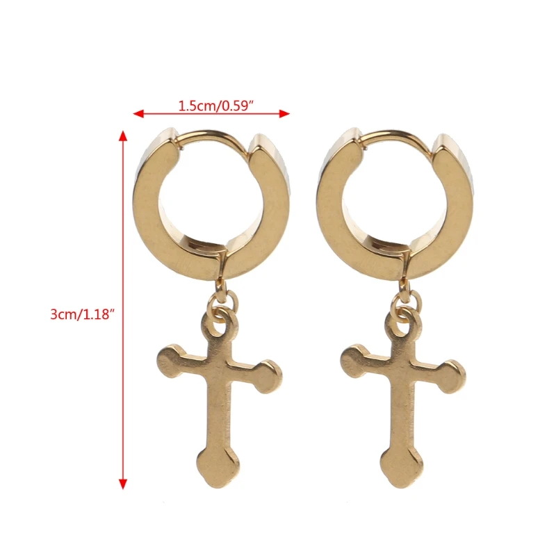 1 пара панк титановая сталь перекрестная Шпилька-Сережка для пирсинга мужские