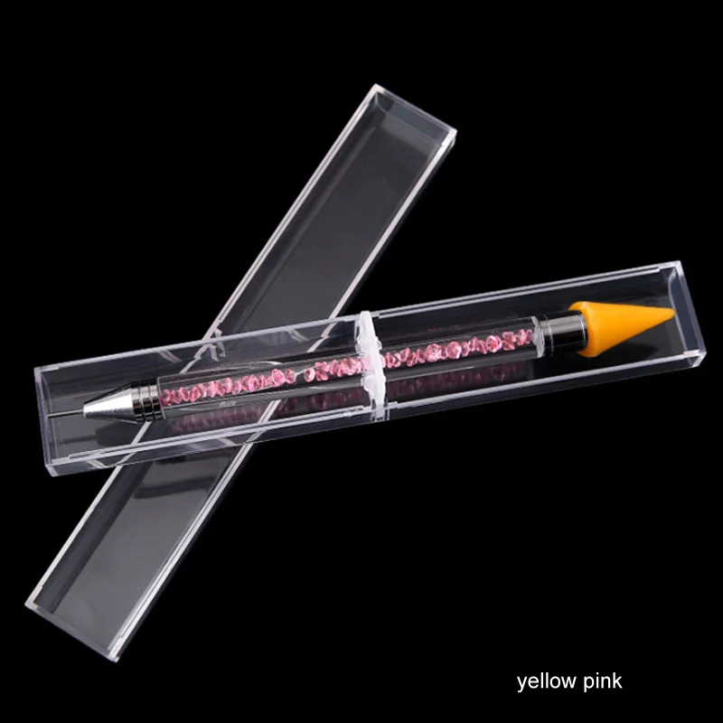 yellow pink Полный квадратный круглый по номерам двойная головка Алмазная вышивка DIY алмазная живопись дизайн ногтей мозаичные картинки из стразов ручка инструменты - Цвет: yellow pink