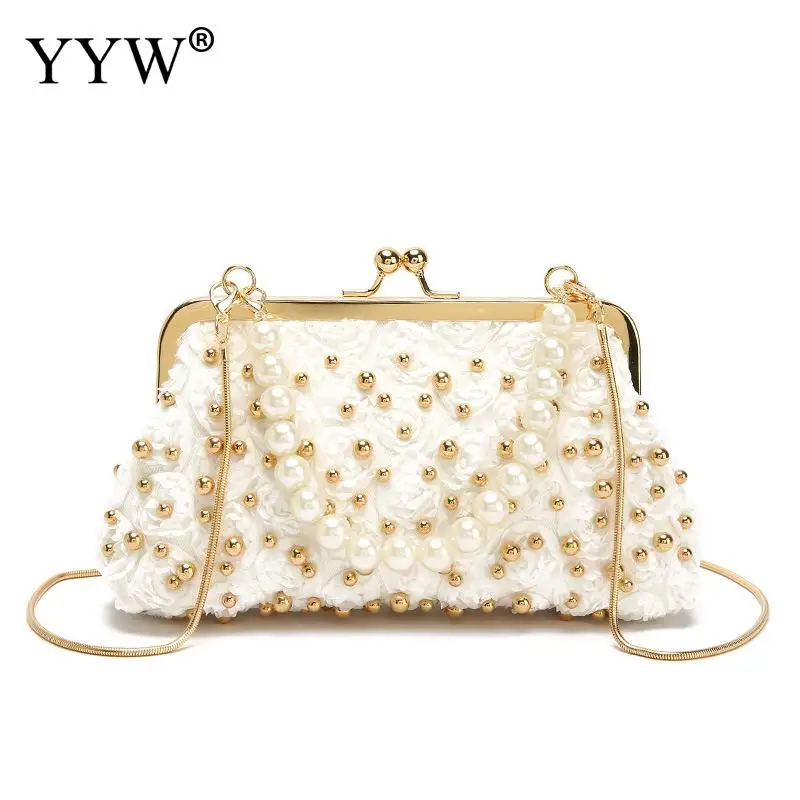 

Women Shell Shape Clutch Bag With Plastic Pearl Female Day Clutch Wedding Purse Party Gold Clutches Fashion Tote Handbag