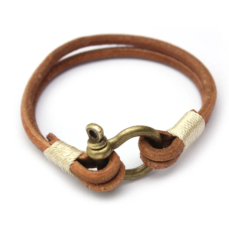 Мужской браслет в стиле ретро из натуральной кожи ручной работы|male accessories|bracelet
