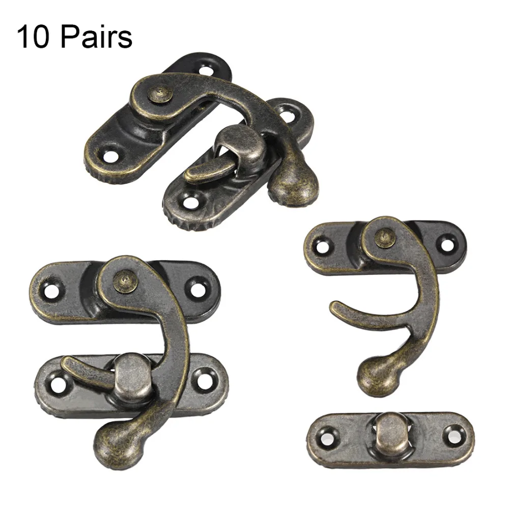 

Uxcell New Arrival Antique Bronze Golden Latch Hook Hasp Chest Latch Toolbox Jewelry Case Latch Swing Arm Latch 32x27x7mm 10pair
