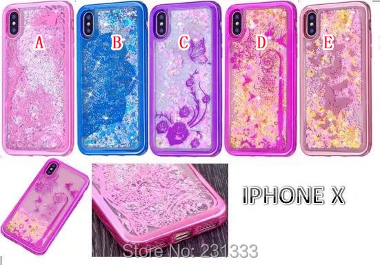 С ку покрытие жидкий зыбучий песок Цветок Блеск Мягкий ТПУ чехол для Iphone X 8 7 PLUS I7 6