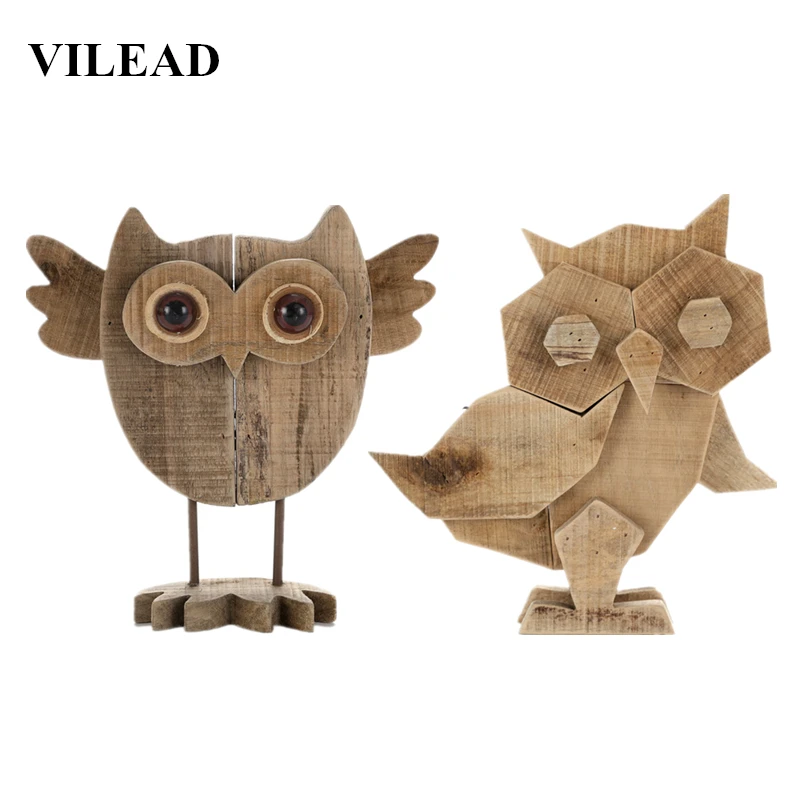 VILEAD 10 ''креативная деревянная Фигурка Совы Милая модель мудрой украшение