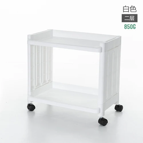 2 layers-White Органайзер для ванной комнаты, многослойный держатель, полка для ванной комнаты, полка для хранения полотенец, кухонные полки, съемные с колесами mx3071614 - Цвет: 2 layers-White