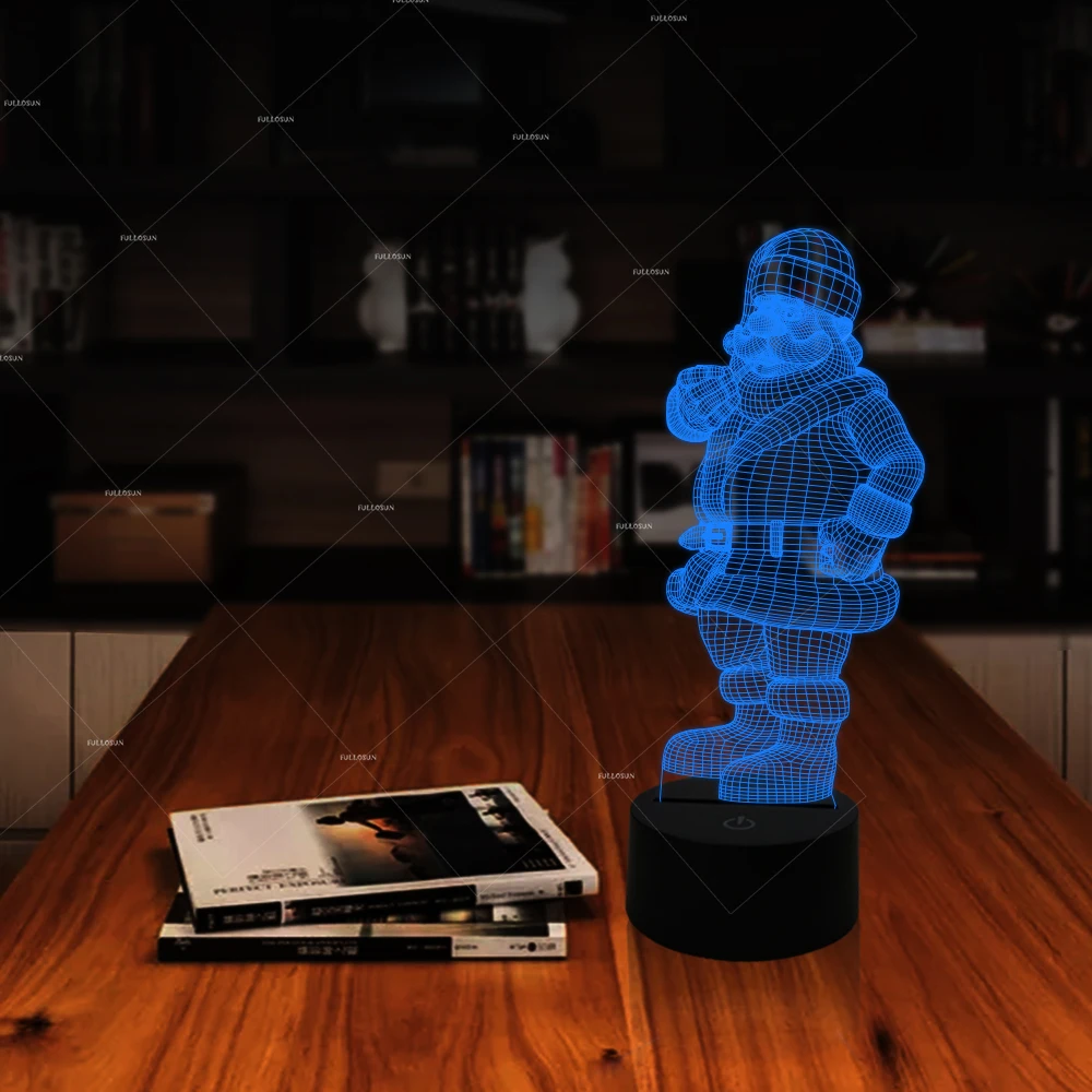 Креативный 3D ночной Светильник дизайн Санта Клауса 7 цветов светильник для сна