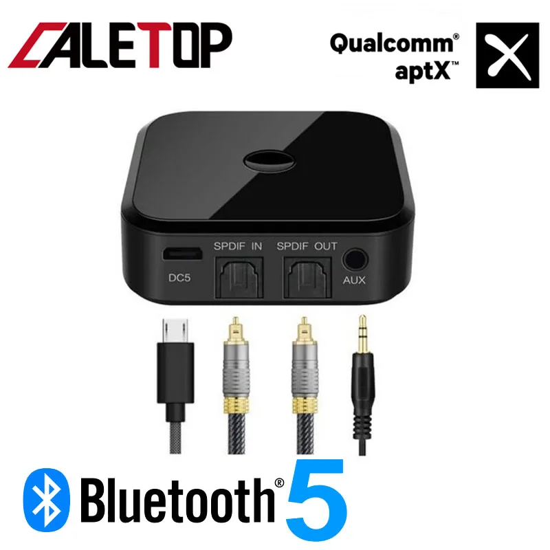 Беспроводной ресивер и передатчик CALETOP APTX Bluetooth 5 0 для ТВ ПК динамиков Hi Fi аудио 3