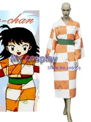 Аниме InuYasha Rin женский костюм для хэллоуивечерние женское кимоно с поясом платья