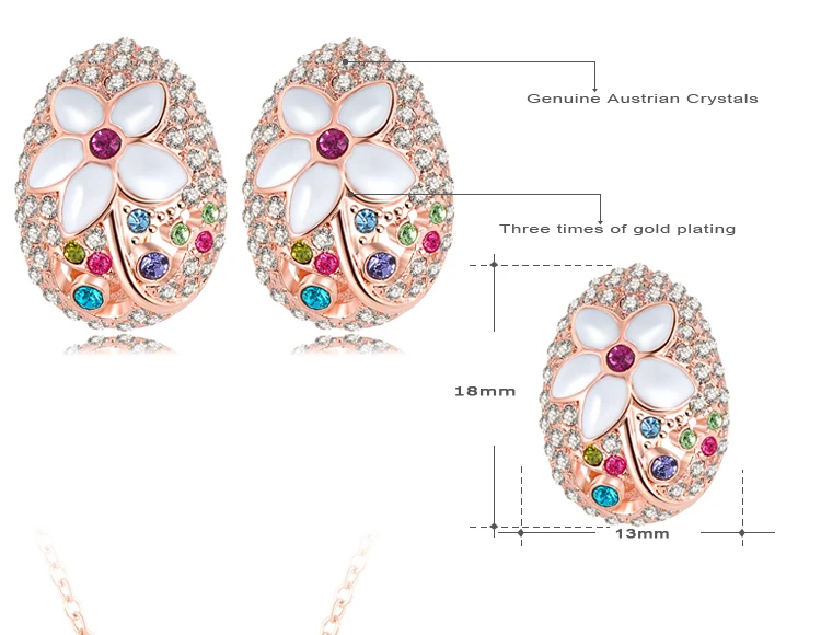 LZESHINE Марка романтичные ювелирные изделия розового золота Цвет Цепочки и