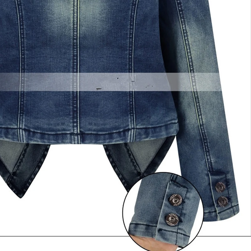 Винтажная джинсовая куртка женская базовая свободная большого размера 5XL на