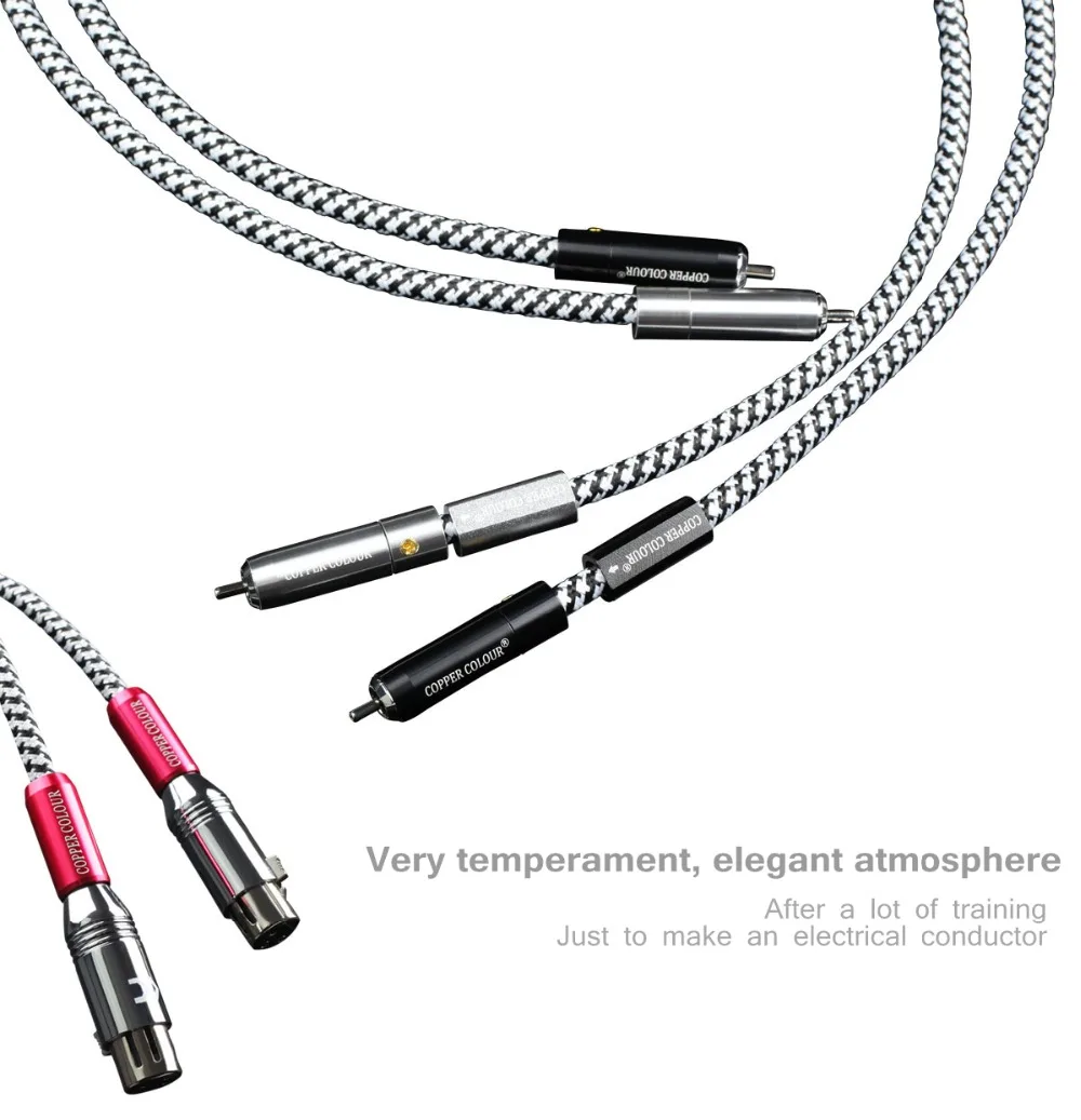 Coppercolor CC WHISPER OCC RCA interconector Hi-Fi аудио кабель Соединительный шнур пара с посеребренным RCA разъем тефлон