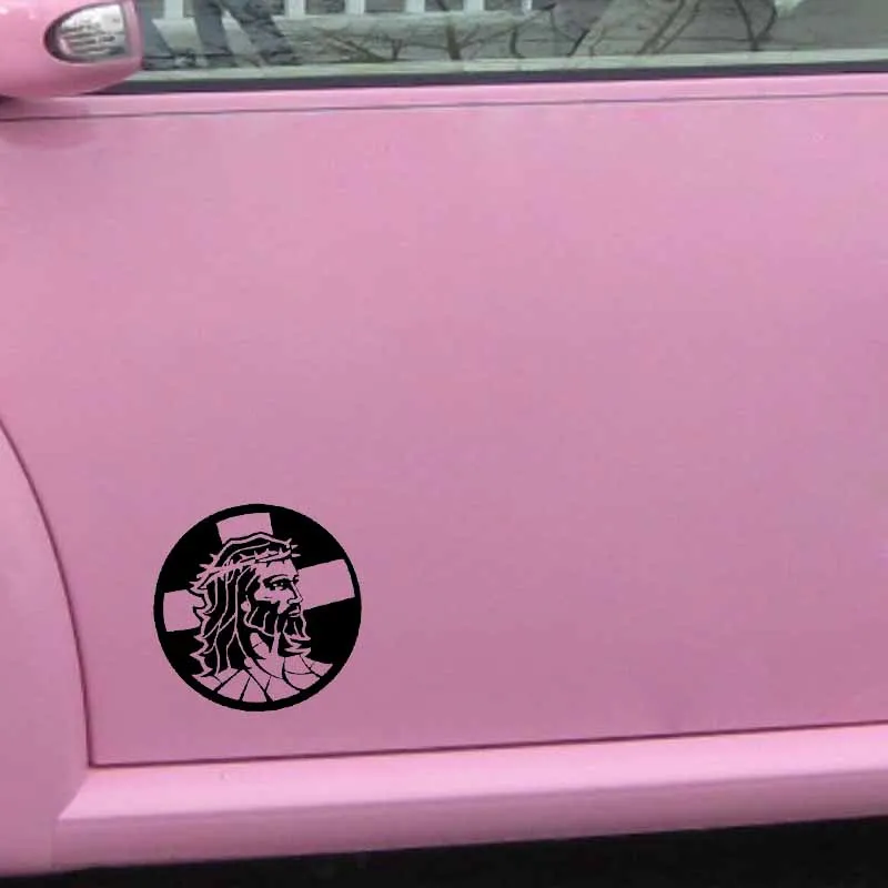 

YJZT 17.8CM*17.8CM JESUS Vinyl Car Motorcycle Personality Sticker Decals Black/Silver C13-000340