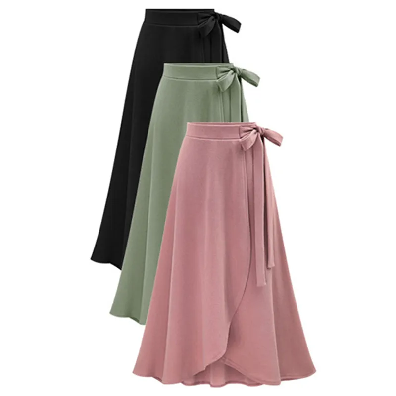 Женская бандажная юбка весенне осенняя розовая элегантная Асимметричная с