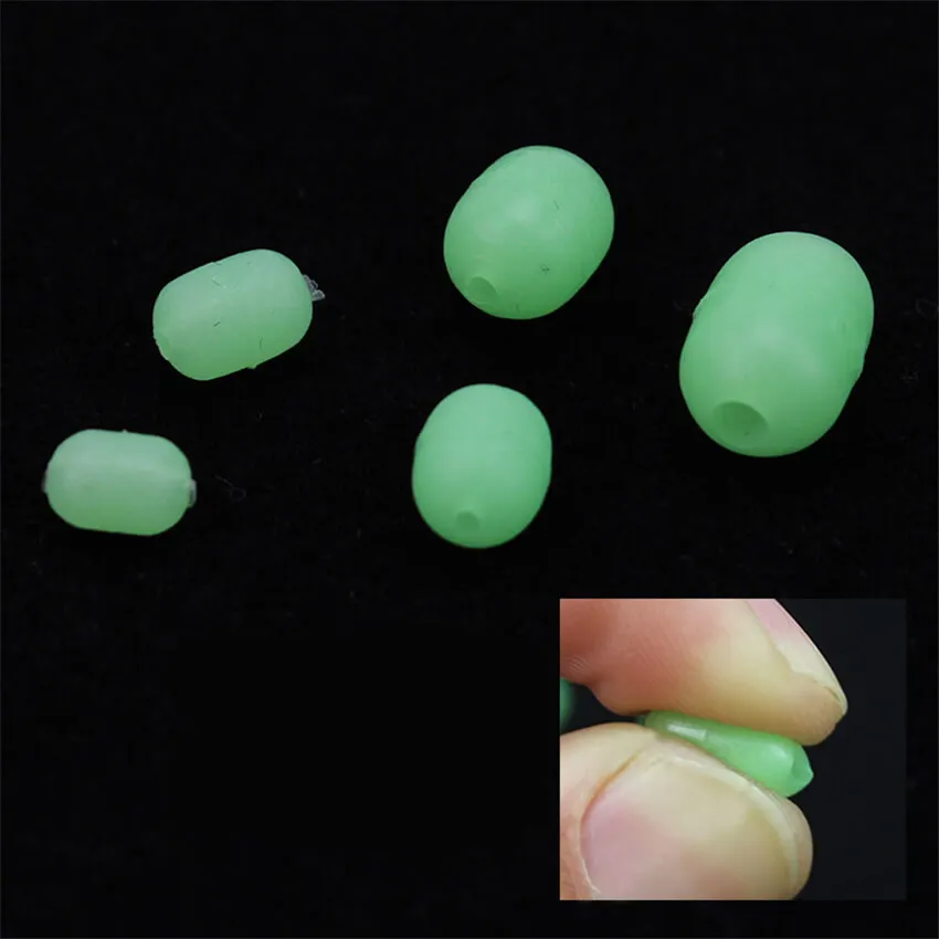200pcs Soft Glow Rubber Fishing Float Bead Oval Carp Vertical Luminous Terminal Tackle 3.7*5.2/4.7*6.2/5.5*7.2/6.4*8.3/7.0*10mm | Спорт и