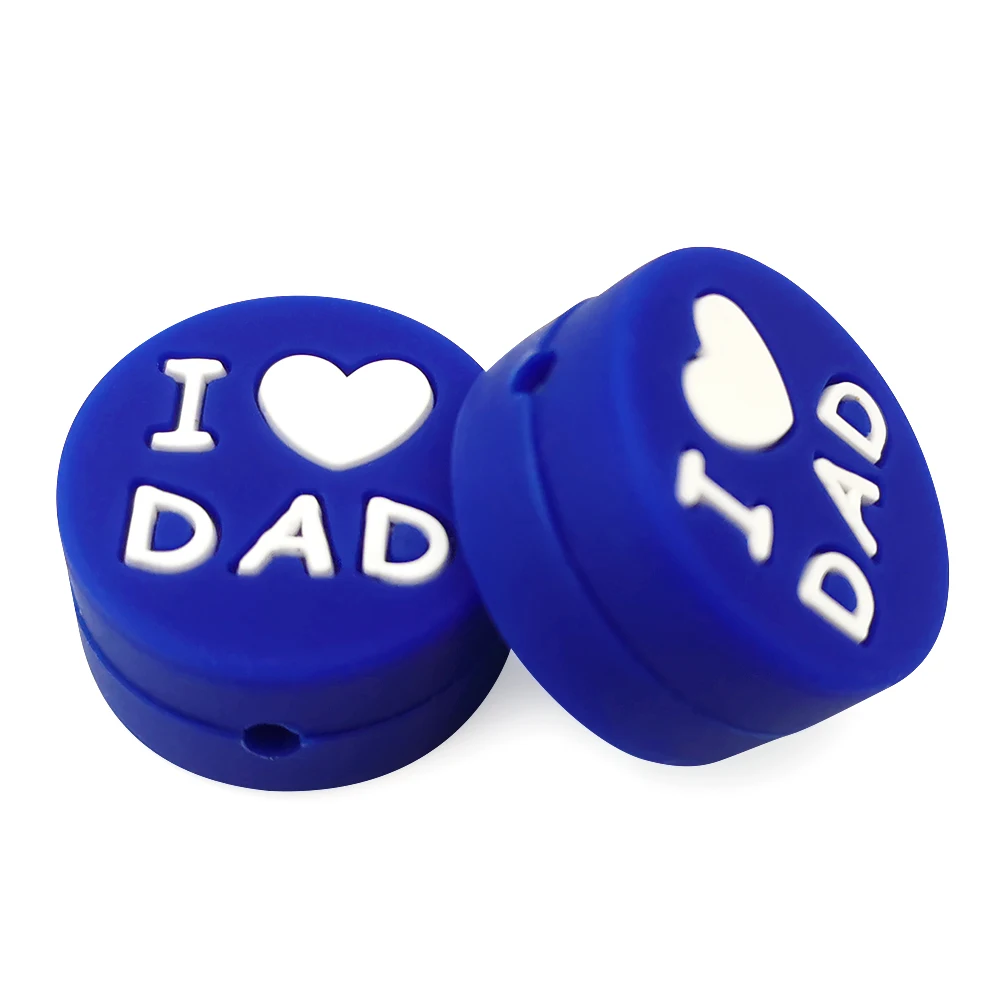 TYRY.Hu 3 шт./лот пищевой силикон I Love Mom And Dad силиконовые бусины для прорезывания